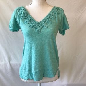 Anthropologie > Meadow Rue Aqua V-neck Tee